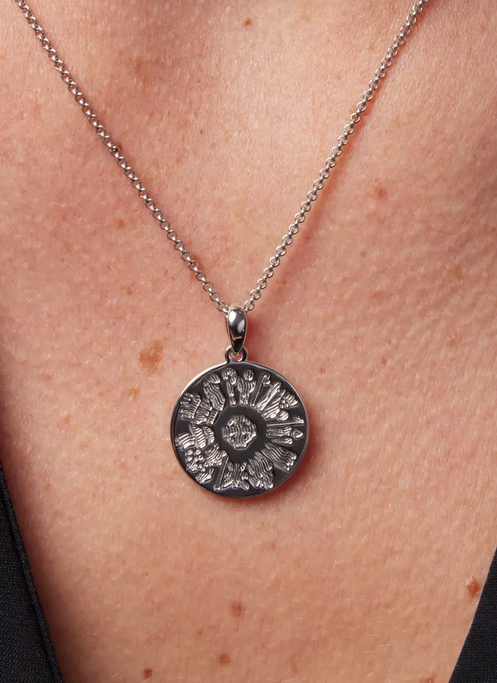 Sterling Silver History Of Ireland Round Pendant